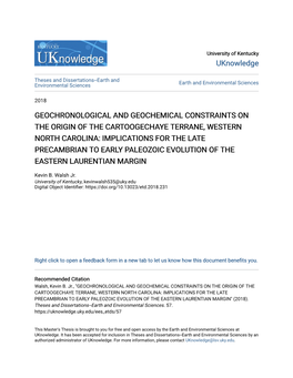 Geochronological and Geochemical Constraints on The