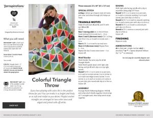 COLORFUL TRIANGLE THROW | Crochetpage 1 of 2 AAAAA BBBBBB