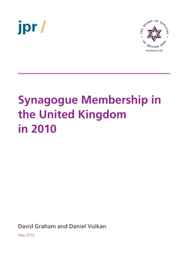 Synagogue Membership in the United Kingdom in 2010