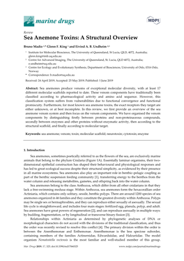 Sea Anemone Toxins: a Structural Overview