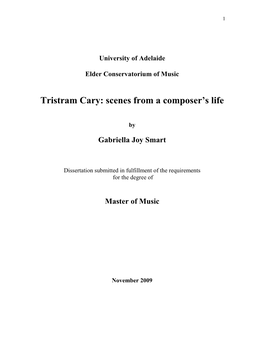 Tristram Cary: Scenes from a Composer’S Life