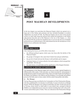 6. Post Mauryan Developments