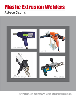 Plastic Extrusion Welders Abbeon Cal, Inc