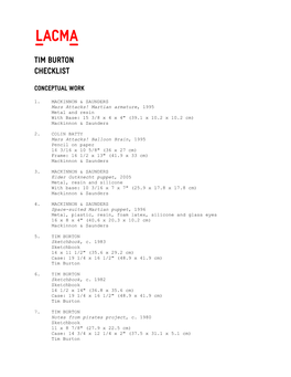 Tim Burton Checklist