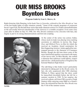 OUR MISS BROOKS Boynton Blues