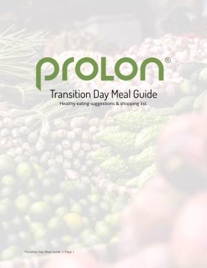 Prolon Transition Day Meal Guide