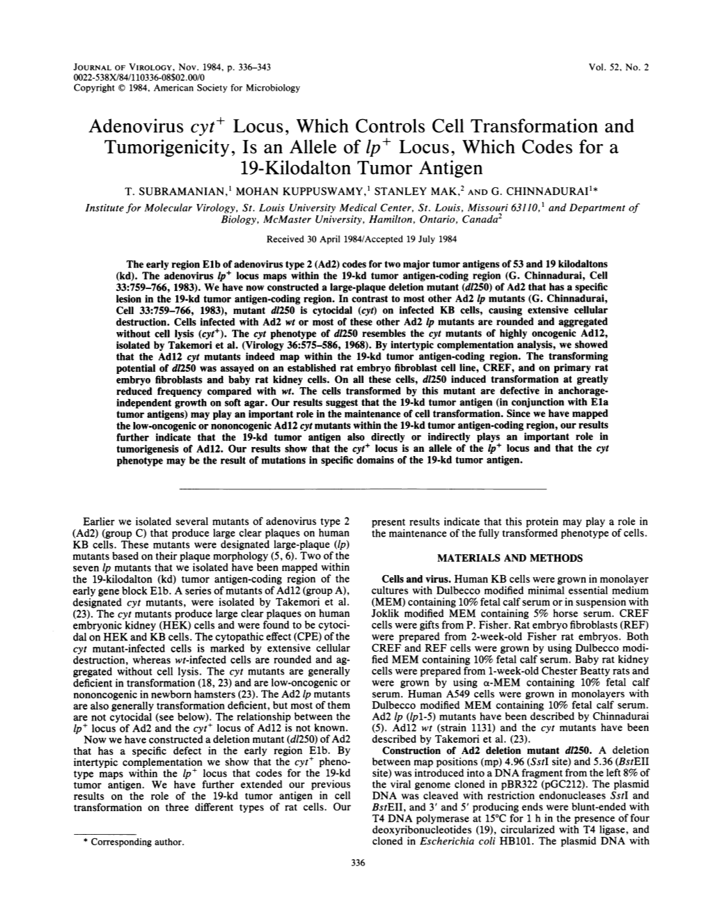 19-Kilodalton Tumor Antigen T