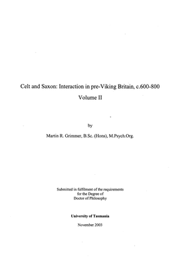Celt and Saxon : Interaction in Pre-Viking Britain, C.600-800