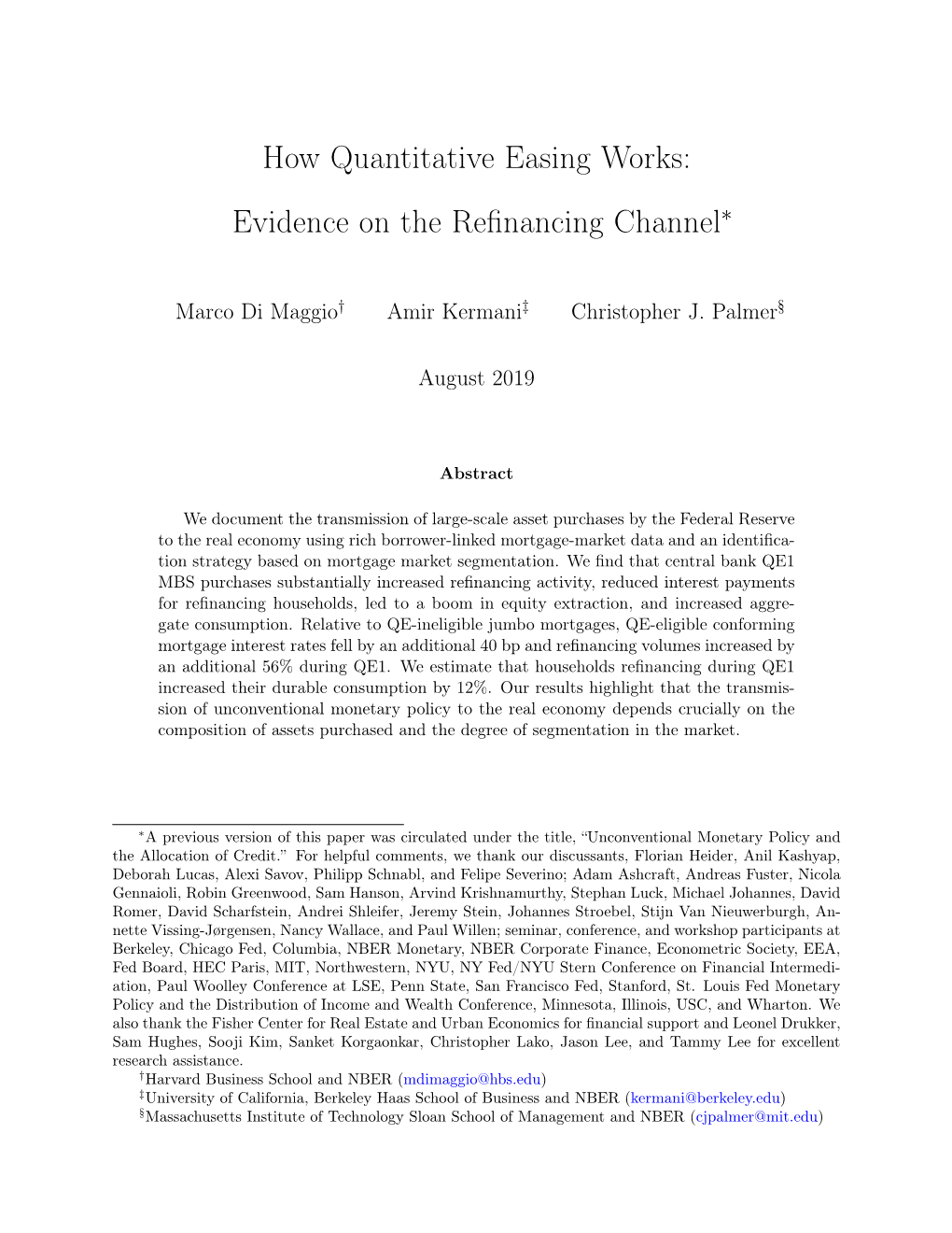 How QE Works: Evidence on the Refinancing Channel