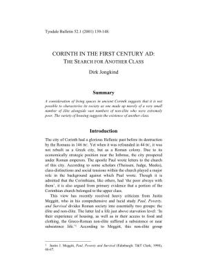 Corinth in the First Century Ad: the Search for Another Class