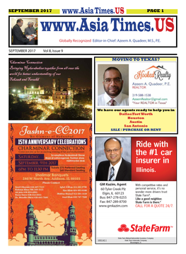 Times.US PAGE 1 Times.US Globally Recognized Editor-In-Chief: Azeem A