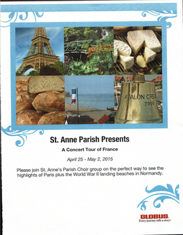 St. Anne Parish Presents a Concert Tour of France