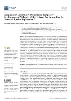 Zooplankton Community Dynamics in Temporary Mediterranean Wetlands: Which Drivers Are Controlling the Seasonal Species Replacement?