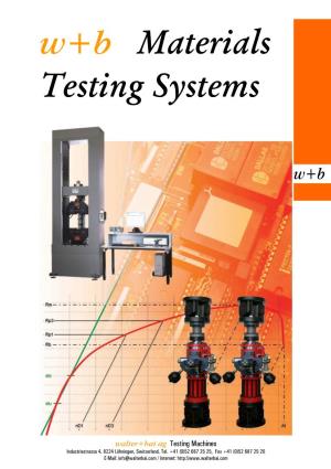 W+B Materials Testing Systems