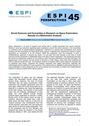 Social Sciences and Humanities in Research on Space Exploration: Results of a Bibliometric Analysis