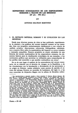 REPERTORIO ICONOGRÁFICO DE LOS EMPERADORES ROMANOS a TRAVÉS DE LAS MONEDAS (27 A.C