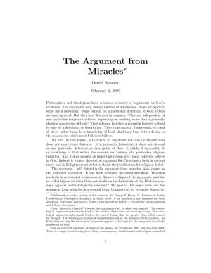 The Argument from Miracles∗