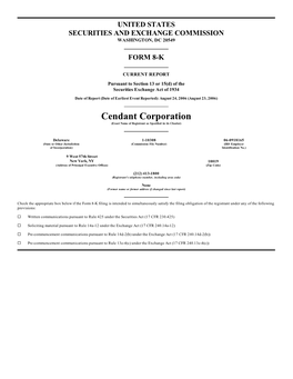 Cendant Corporation (Exact Name of Registrant As Specified in Its Charter)