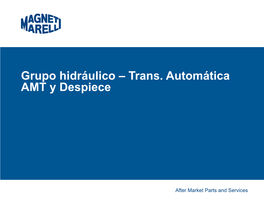 Grupo Hidráulico – Trans. Automática AMT Y Despiece