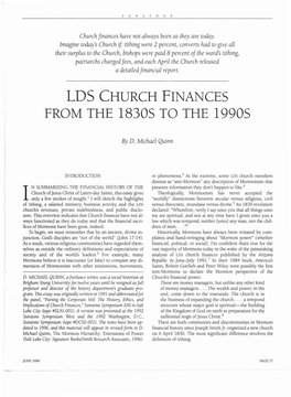Lds Church Finances