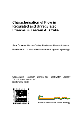 Characterisation of Flow in Regulated and Unregulated Streams in Eastern Australia