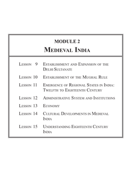 Module 2 : Medieval India