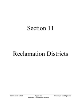 Section 11 – Reclamation Districts