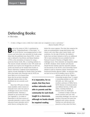 Defending Books: a Title Index