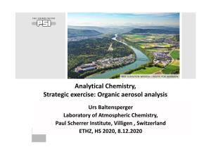 Analytical Chemistry, Strategic Exercise: Organic Aerosol Analysis