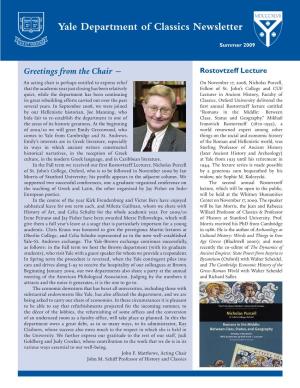 Yale Department of Classics Newsletter