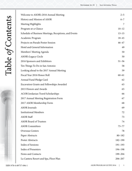 Table of C Ontents