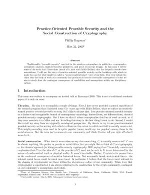 Practice-Oriented Provable Security and the Social Construction of Cryptography