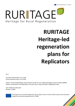 RURITAGE Heritage-Led Regeneration Plans for Replicators