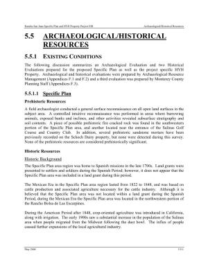 5.5 Archaeological/Historical Resources