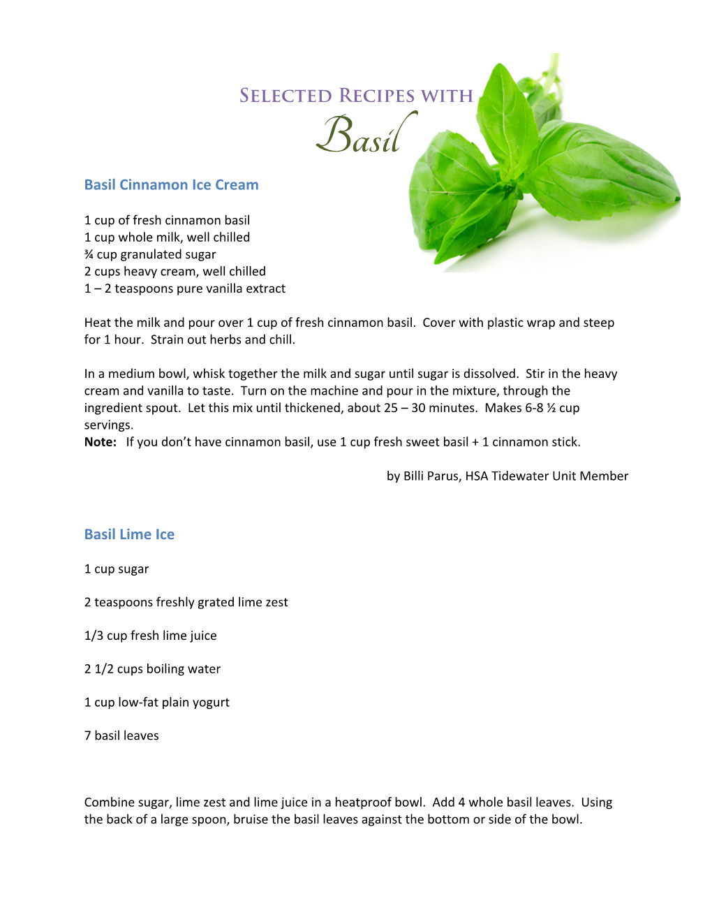 Basil Recipes