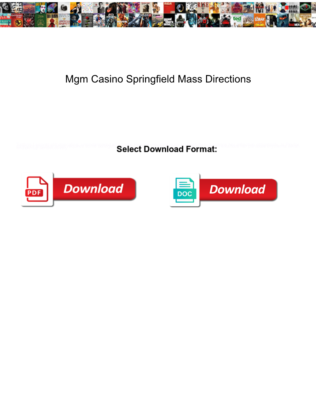 Mgm Casino Springfield Mass Directions