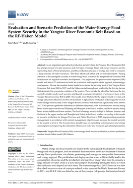 Evaluation and Scenario Prediction of the Water-Energy-Food System Security in the Yangtze River Economic Belt Based on the RF-Haken Model