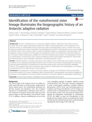 Identification of the Notothenioid Sister Lineage Illuminates The