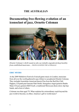 Documenting Free-Flowing Evolution of an Iconoclast of Jazz, Ornette Coleman