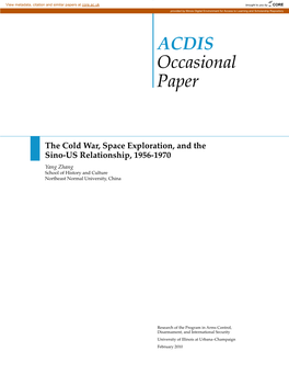 ACDIS Occasional Paper the Cold War, Space Exploration