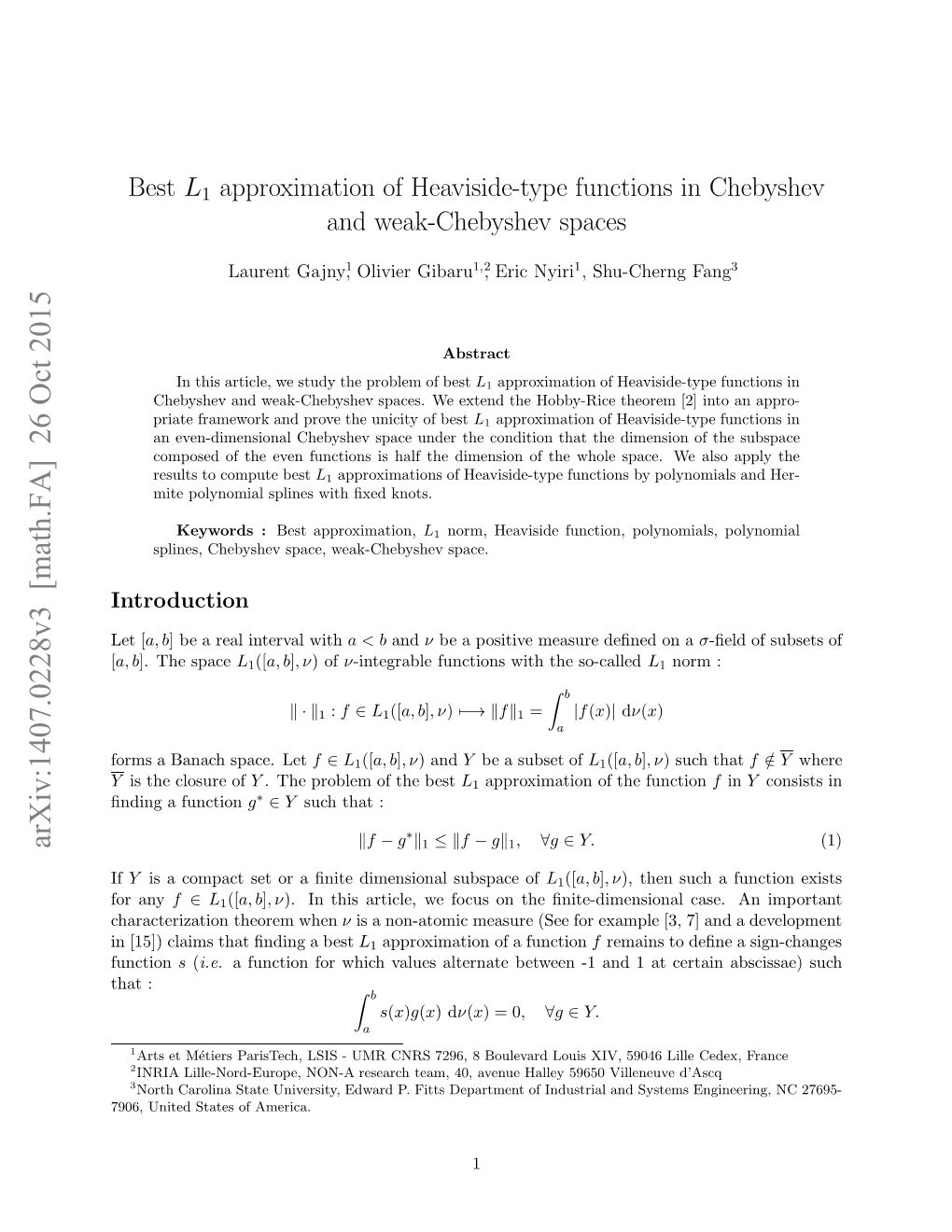 Best L1 Approximation of Heaviside-Type Functions in a Weak-Chebyshev Space