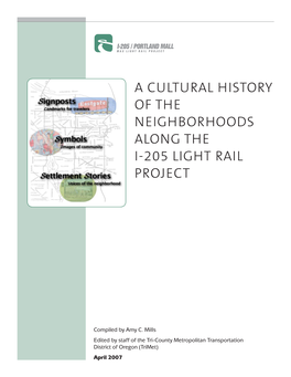 A Cultural History of the Neighborhoods Along the I-205 Light Rail Project