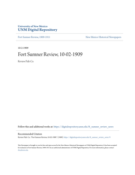 Fort Sumner Review, 10-02-1909 Review Pub
