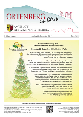 Amtsblatt Der Gemeinde Ortenberg