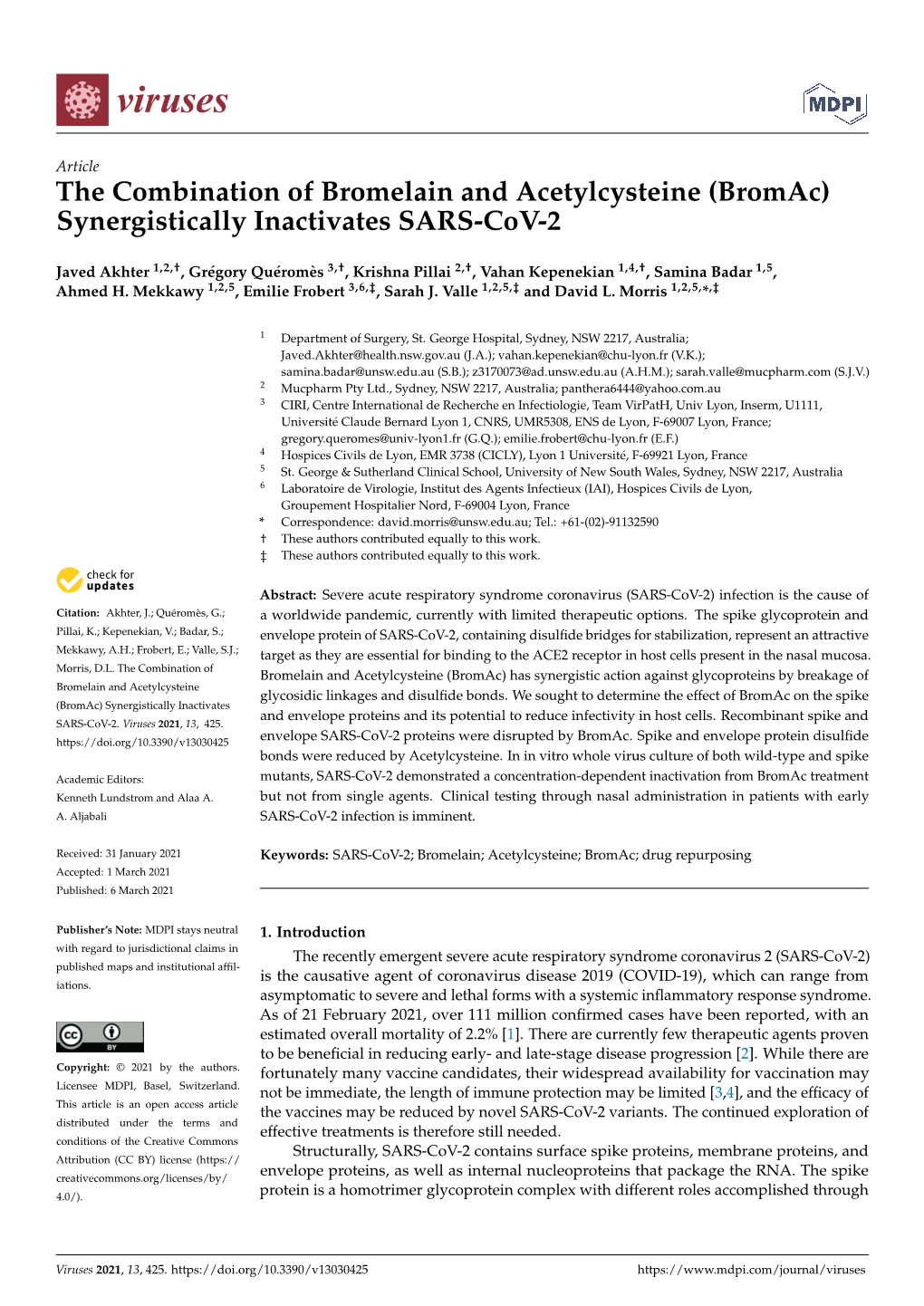 The Combination of Bromelain and Acetylcysteine (Bromac