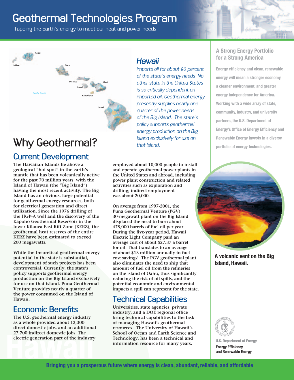 Geopowering the West: Hawaii; Why Geothermal?