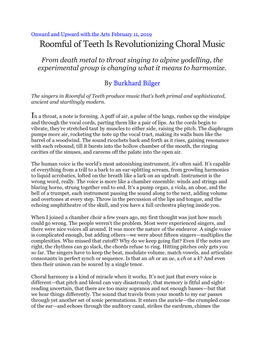 Roomful of Teeth Is Revolutionizing Choral Music