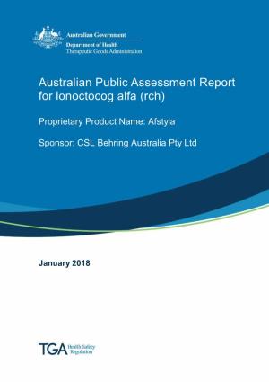 Australian Public Assessment Report for Lonoctocog Alfa (Rch)