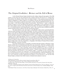 The Original Godfather: Ricimer and the Fall of Rome