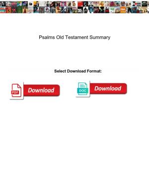 Psalms Old Testament Summary